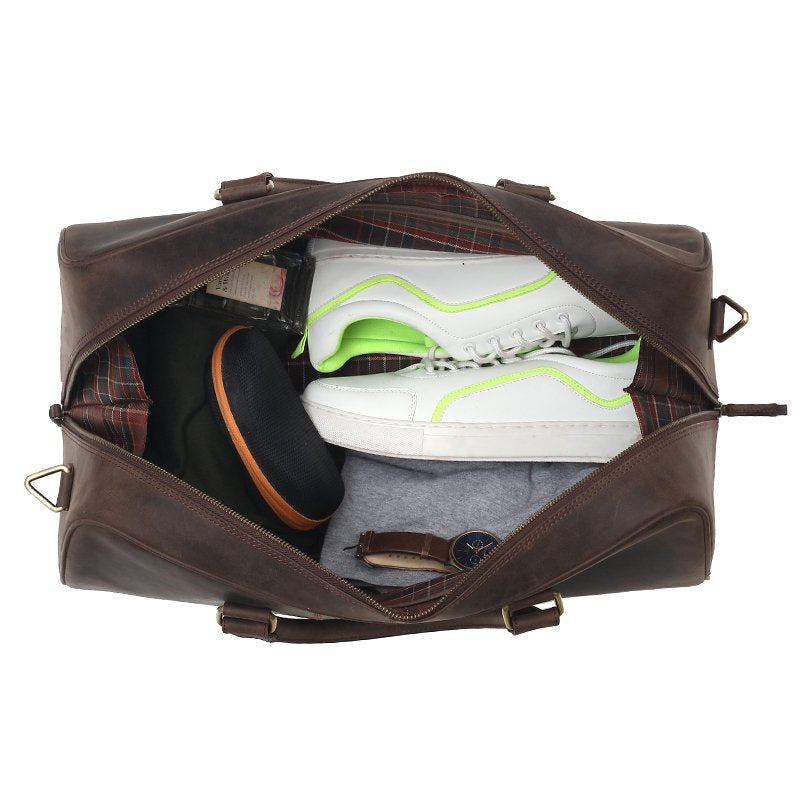 Wholesale- Burnt Hunter Classic Leather Duffel