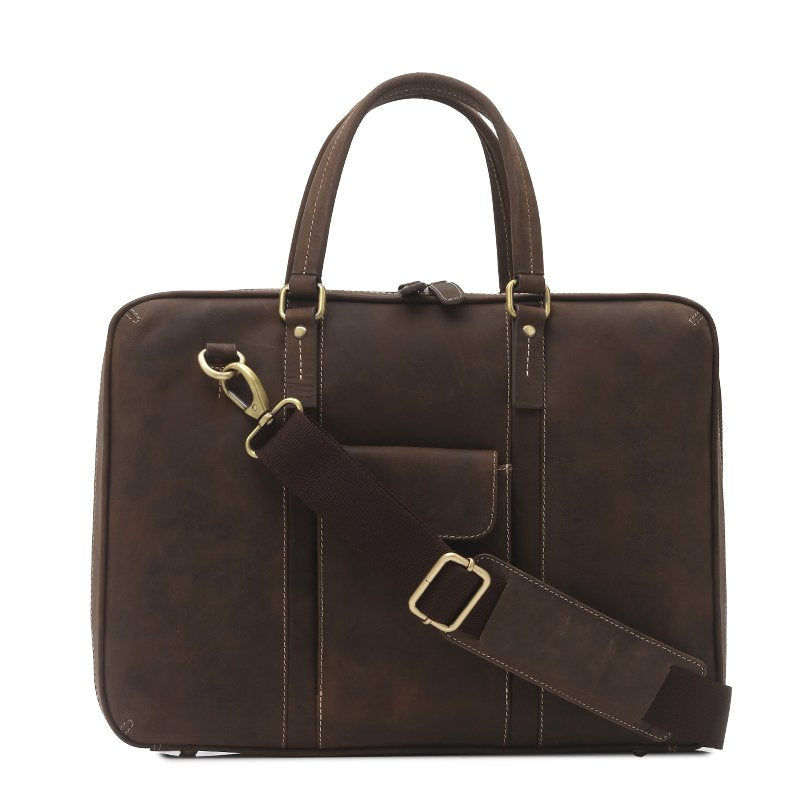 Mari - Burnt Hunter Amaze Leather Satchel