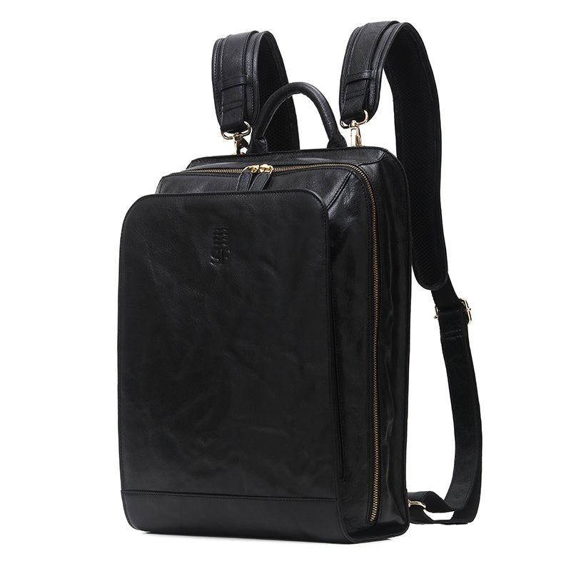 Dani - Black California Naked Leather Backpack