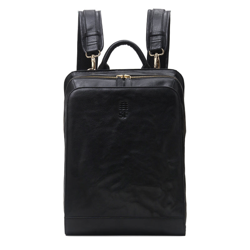 Dani - Black California Naked Leather Backpack