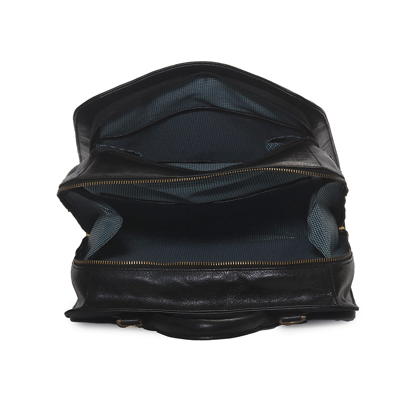 Dani - Black California Naked Leather Backpack