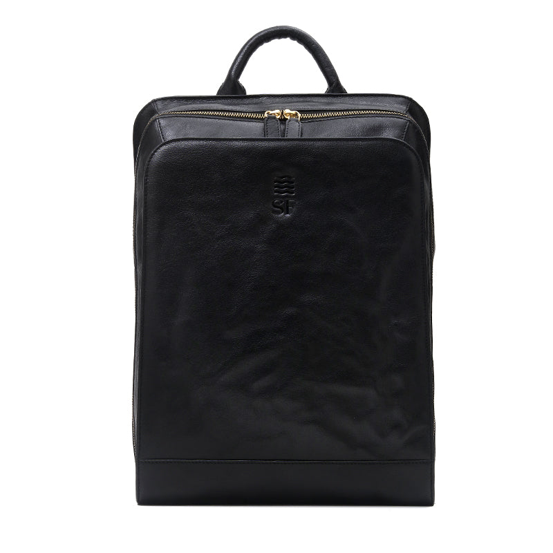 Dani - Black California Naked Leather Backpack