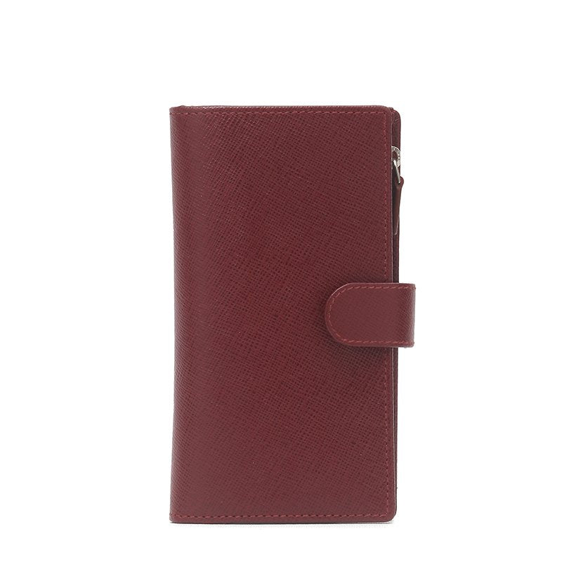 Wholesale - Wine Safiano Cross Leather Wallet