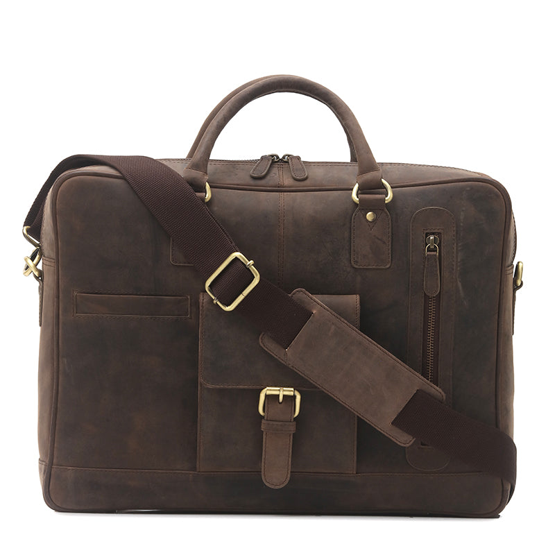 Cata - Burnt Hunter Rugged Leather Satchel