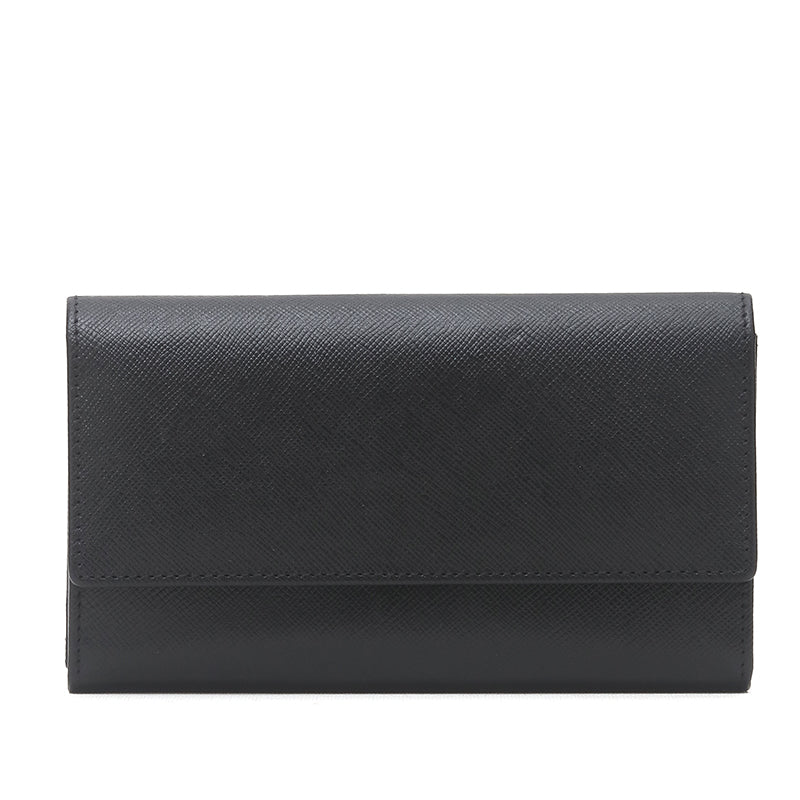 Ana - Black Safiano Cross Leather Wallet