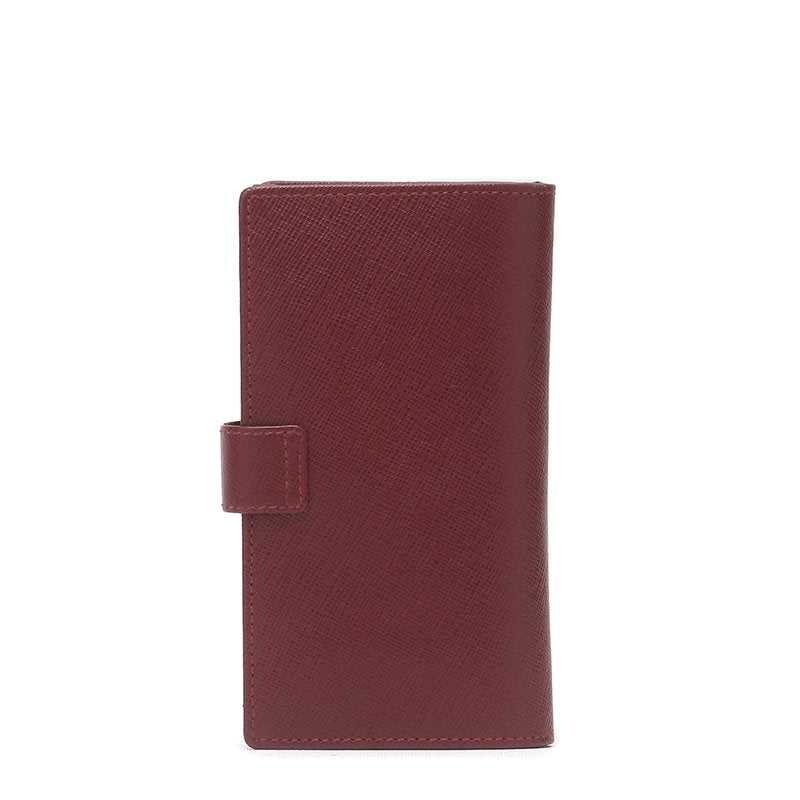 Sandra - Wine Safiano Cross Leather Wallet