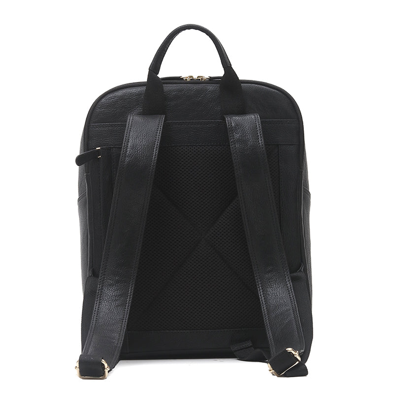 Alex - Black Deccan Classic Leather Backpack