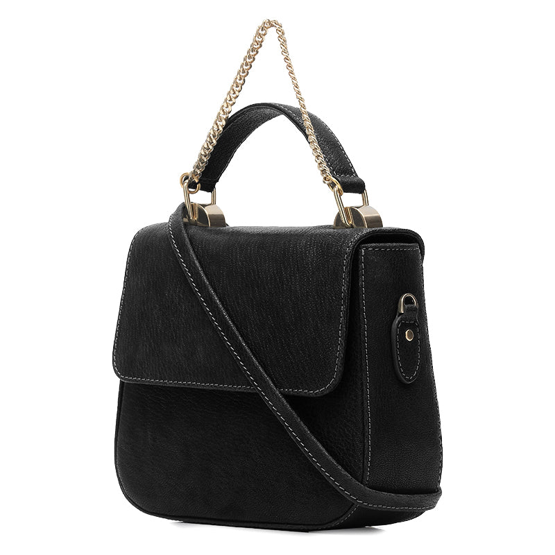 Andra - Black Nappa Naked Leather Cross Body